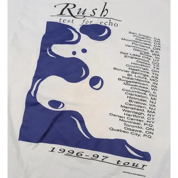 Vintage 90s Rush Test For Echo Album Tour Concert T-shirt - Picture 5 of 7